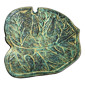 Nearly Natural 10&quot Leaf Shaped Decorative Accent Tray in Green