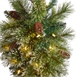 Nearly Natural 5ft Holiday Pre-lit Decorated Lamp Post w/ Greenery Container