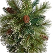 Nearly Natural 5ft Holiday Pre-lit Decorated Lamp Post w/ Greenery Container