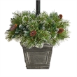 Nearly Natural 5ft Holiday Pre-lit Decorated Lamp Post w/ Greenery Container