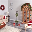 Nearly Natural 5ft Holiday Pre-lit Decorated Lamp Post w/ Greenery Container