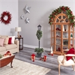 Nearly Natural 5ft Holiday Pre-lit Decorated Lamp Post w/ Greenery Container