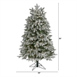 Nearly Natural 5ft Flocked Colorado Mountain Fir Christmas Tree w/300 WarmWhite