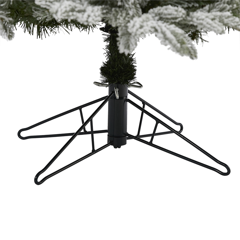 Nearly Natural 7ft Flocked Colorado Mountain Fir Christmas Tree w/700 Warm White