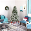 Nearly Natural 7ft Flocked Colorado Mountain Fir Christmas Tree w/700 Warm White
