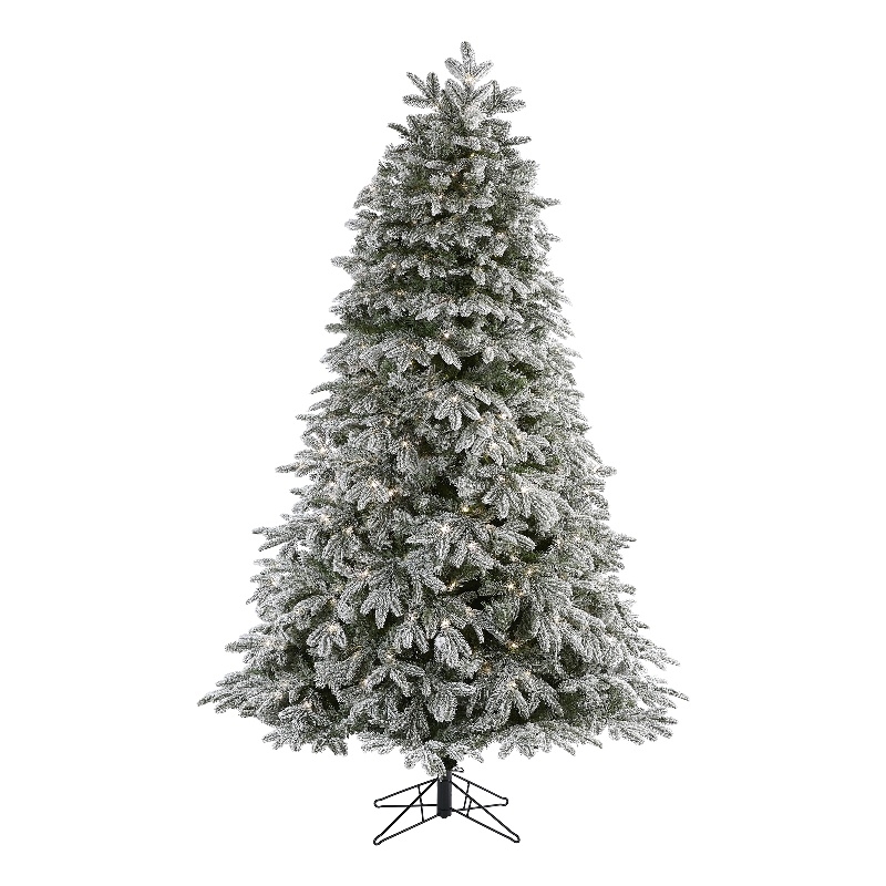 Nearly Natural 7ft Flocked Colorado Mountain Fir Christmas Tree w/700 Warm White