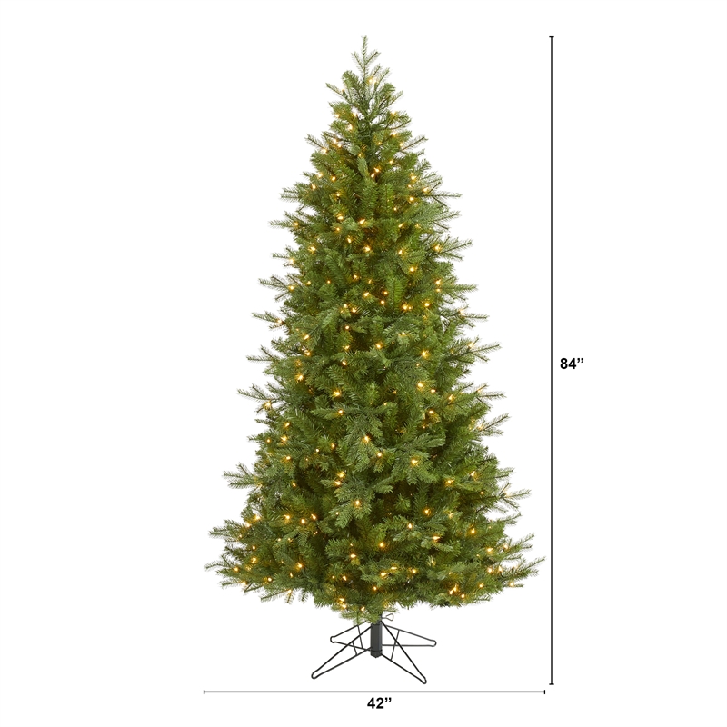 Nearly Natural 7ft Vienna Fir Christmas Tree with 450 Warm White Lights