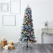 Nearly Natural 6.5ft Flocked BC Mountain Fir Christmas Tree in Planter