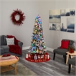 Nearly Natural 6.5ft Flocked BC Mountain Fir Christmas Tree in Planter