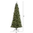 Nearly Natural 10ft Cashmere Slim Christmas Tree with 750 Warm White Lights