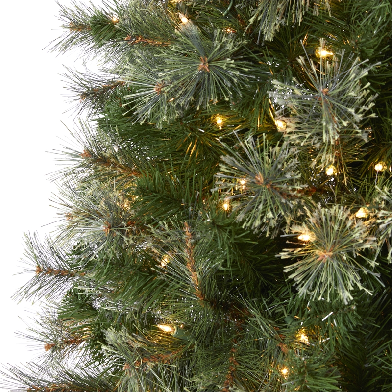 Nearly Natural 10ft Cashmere Slim Christmas Tree with 750 Warm White Lights