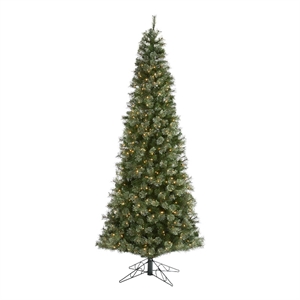 Nearly Natural 10ft Cashmere Slim Christmas Tree with 750 Warm White Lights