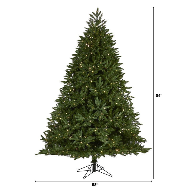 Nearly Natural 7ft Oregon Spruce Christmas Tree with 850 Warm White Microdot L