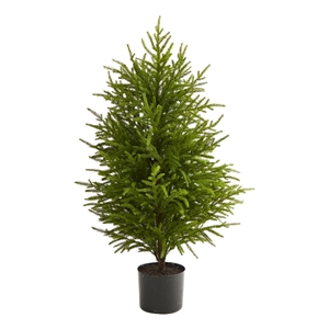 Nearly Natural 40&quot Norfolk Island Pine Natural Look Artificial Tree in Green