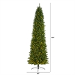 Nearly Natural 10ft Slim Green Mountain Pine Christmas Tree with 800 Clear LED