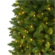 Nearly Natural 10ft Slim Green Mountain Pine Christmas Tree with 800 Clear LED