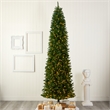 Nearly Natural 10ft Slim Green Mountain Pine Christmas Tree with 800 Clear LED
