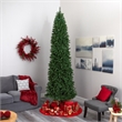 Nearly Natural 10ft Slim Green Mountain Pine Christmas Tree with 800 Clear LED