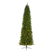 Nearly Natural 10ft Slim Green Mountain Pine Christmas Tree with 800 Clear LED