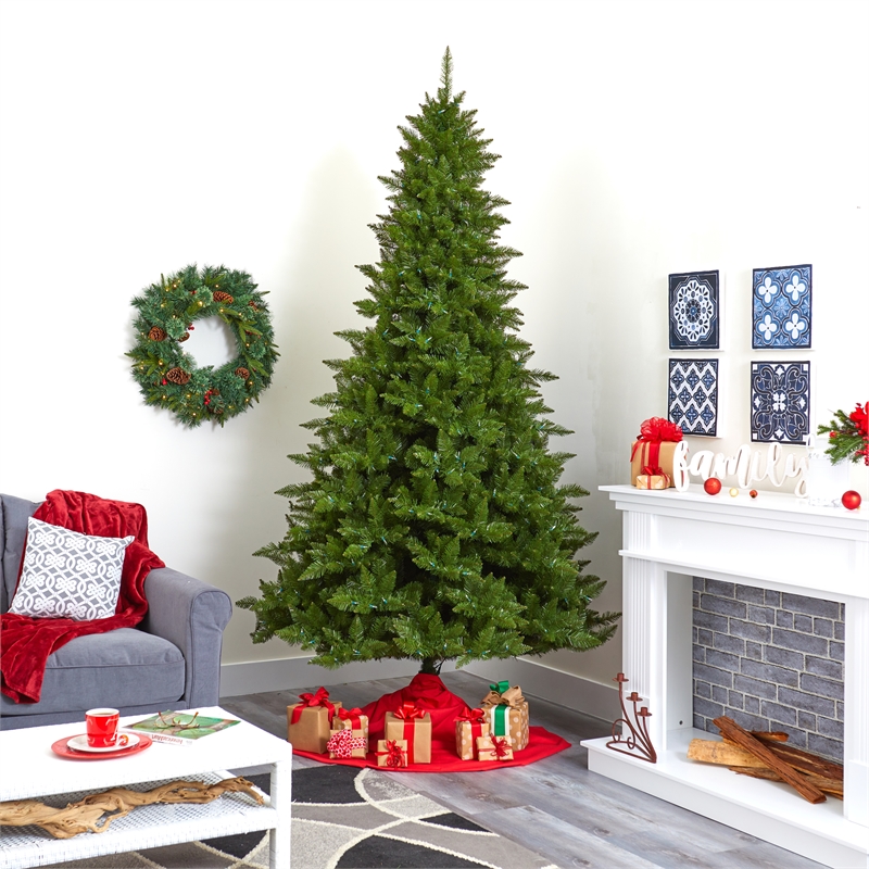 Nearly Natural 9ft Vermont Spruce Christmas Tree with 850 Warm White LED Light