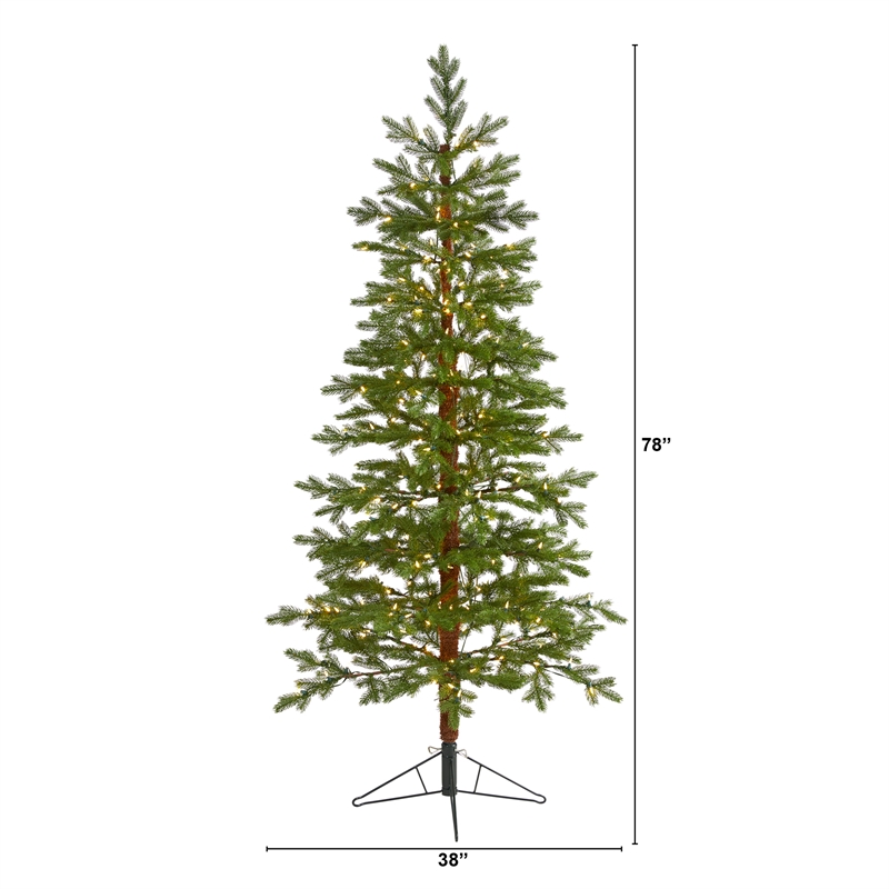 Nearly Natural 6.5ft Fairbanks Fir Christmas Tree with 250 Clear Warm LED