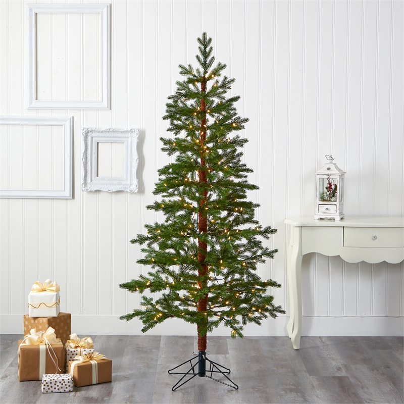 Nearly Natural 6.5ft Fairbanks Fir Christmas Tree with 250 Clear Warm LED