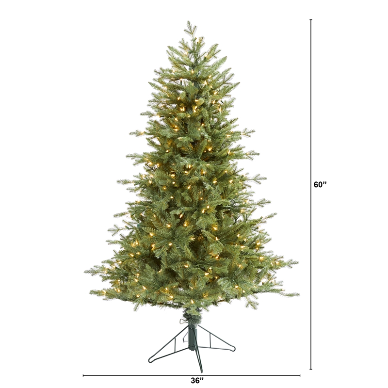 Nearly Natural 5ft New Hampshire Spruce Christmas Tree w/ 300 Warm White Lights