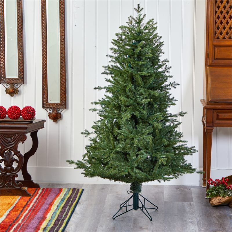 Nearly Natural 5ft New Hampshire Spruce Christmas Tree w/ 300 Warm White Lights