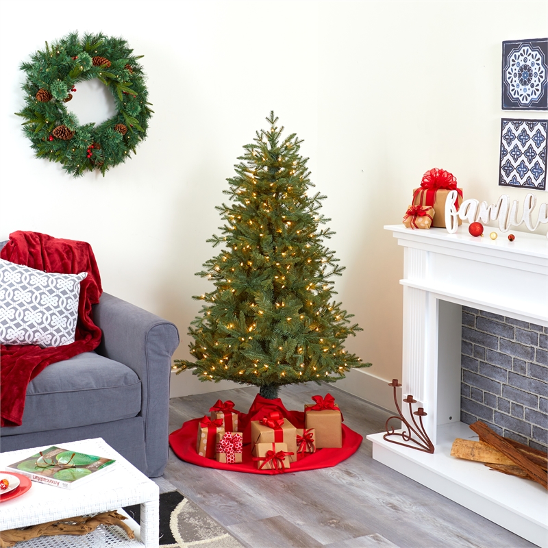 Nearly Natural 5ft New Hampshire Spruce Christmas Tree w/ 300 Warm White Lights