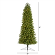 Nearly Natural 8ft Slim Virginia Spruce Christmas Tree with 600 Warm White LED