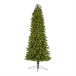 Nearly Natural 8ft Slim Virginia Spruce Christmas Tree with 600 Warm White LED
