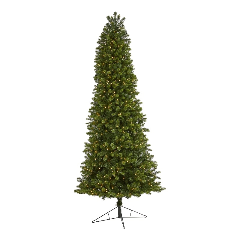 Nearly Natural 9ft Slim Virginia Spruce Christmas Tree with 750 Warm White LED