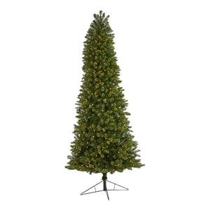 Nearly Natural 9ft Slim Virginia Spruce Christmas Tree with 750 Warm White LED
