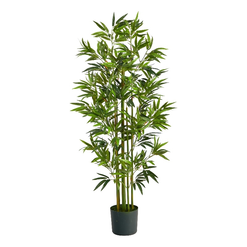 Nearly Natural 5ft Bamboo Artificial Tree in Green