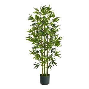 Nearly Natural 5ft Bamboo Artificial Tree in Green