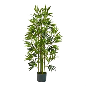 Nearly Natural 4ft Bamboo Artificial Tree in Green