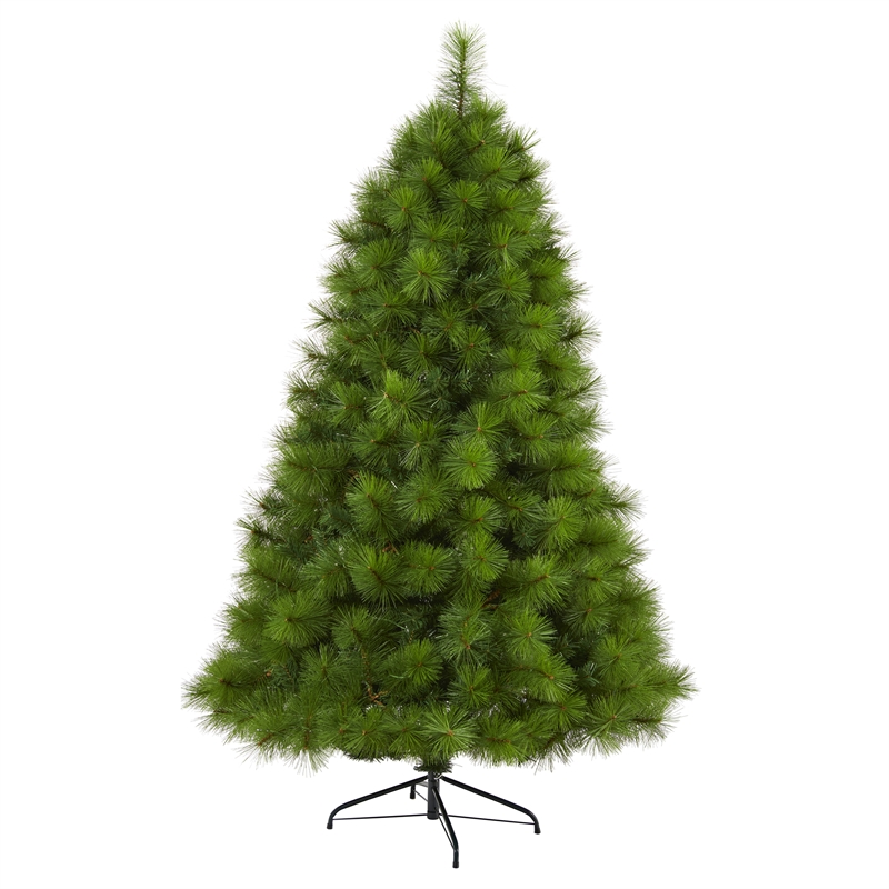 Nearly Natural 6.5ft Green Scotch Pine Artificial Christmas Tree w/350 ClearLED