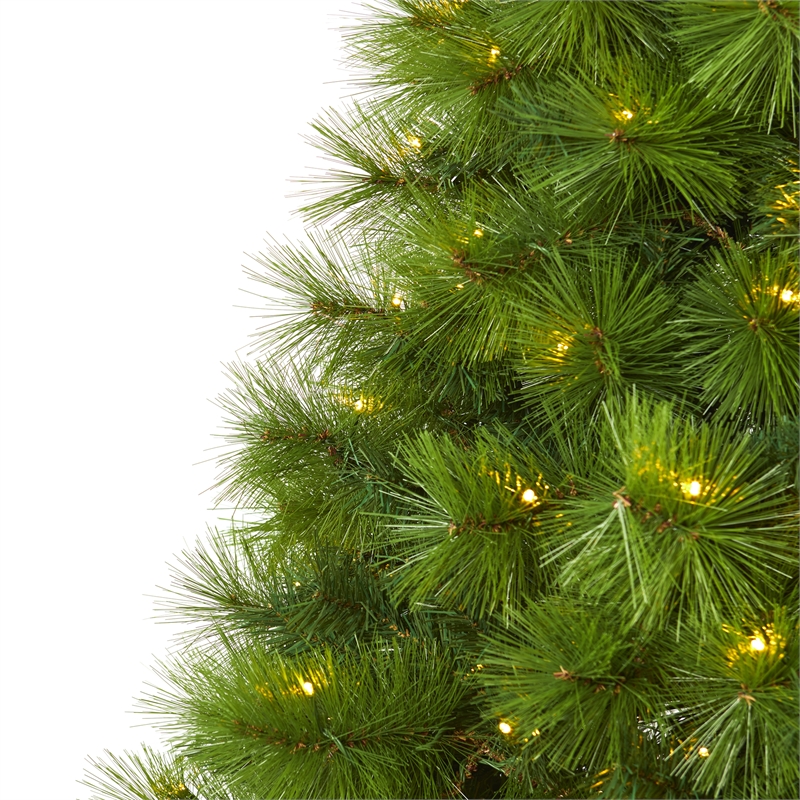 Nearly Natural 6.5ft Green Scotch Pine Artificial Christmas Tree w/350 ClearLED