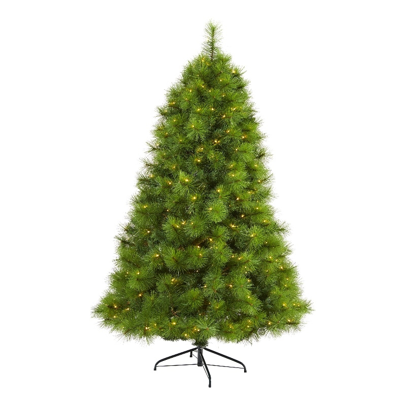 Nearly Natural 6.5ft Green Scotch Pine Artificial Christmas Tree w/350 ClearLED