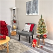 Nearly Natural 3ft Frosted Swiss Pine Christmas Tree w/50 Clear LED and Berries