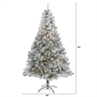 Nearly Natural 7ft Flocked Rock Springs Spruce Christmas Tree w/ 350 Clear LED