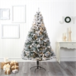 Nearly Natural 7ft Flocked Rock Springs Spruce Christmas Tree w/ 350 Clear LED