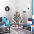 Nearly Natural 7ft Flocked Rock Springs Spruce Christmas Tree w/ 350 Clear LED