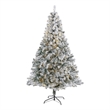 Nearly Natural 7ft Flocked Rock Springs Spruce Christmas Tree w/ 350 Clear LED