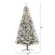 Nearly Natural 8ft Flocked Rock Springs Spruce Christmas Tree w/ 500 Clear LED