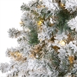 Nearly Natural 8ft Flocked Rock Springs Spruce Christmas Tree w/ 500 Clear LED