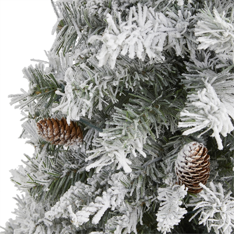 Nearly Natural 3ft Flocked White River Mountain Pine Artificial Christmas Tree