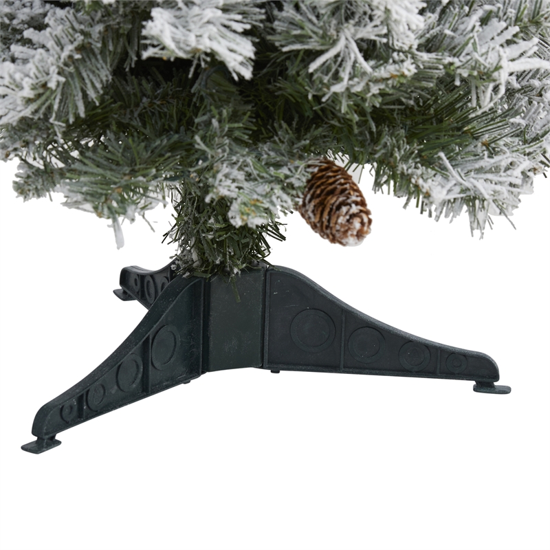 Nearly Natural 3ft Flocked White River Mountain Pine Artificial Christmas Tree