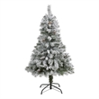 Nearly Natural 4ft Flocked White River Mountain Pine Artificial Christmas Tree