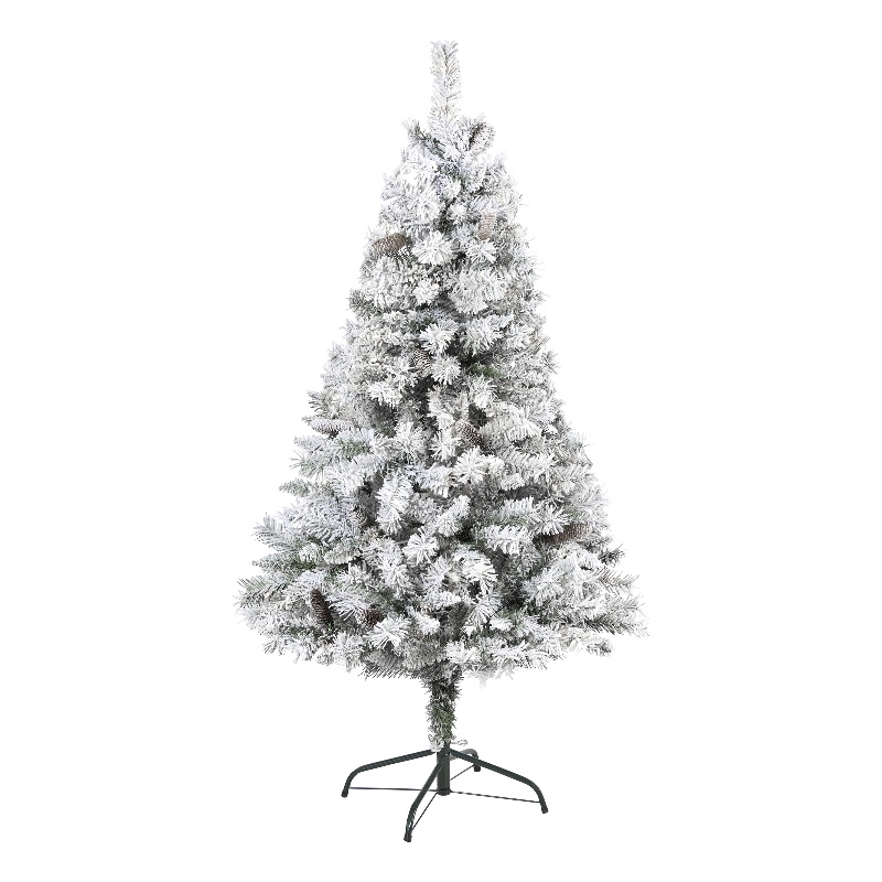 Nearly Natural 5ft Flocked White River Mountain Pine Artificial Christmas Tree